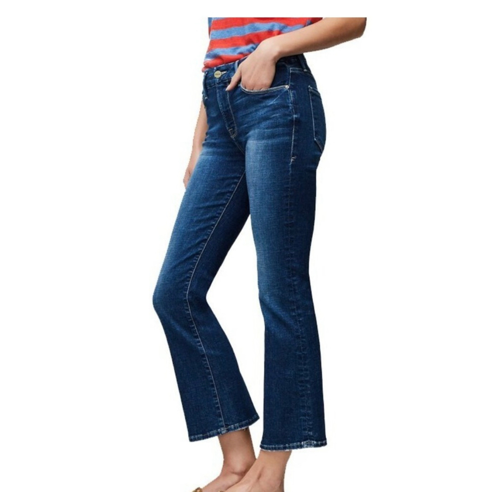 Women's FRAME Blue Le Crop Mini wide Boot Cut Jeans Size 26